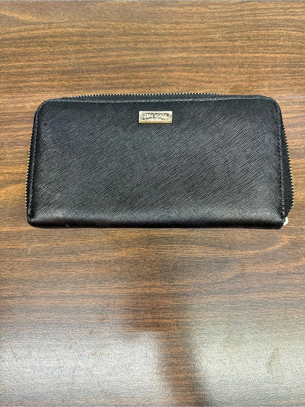 Kate Spade Black Striped Zip Wallet
